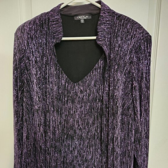 Onyx Nite Shoulder Pad Pullover Cardigan Women's Size 1X - Picture 1 of 4
